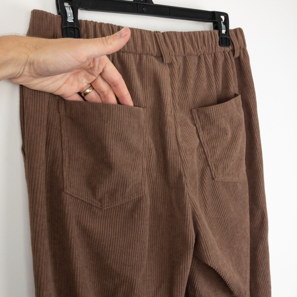 Halara Joggers Womens Medium (30x26) Brown Corduroy Casual Pants Earth - Picture 7 of 12